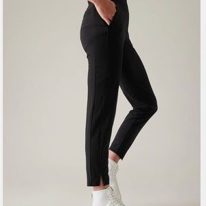 Athleta Brooklyn Grey Plaid Mid Rise Ankle Pant